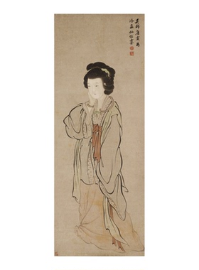 唐伯虎《美人春思图》竖版装饰画