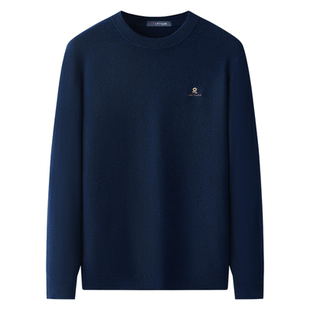 [山羊绒绵羊毛桑蚕丝]梦特娇秋冬男士羊毛衫圆领羊绒毛衣保暖厚J