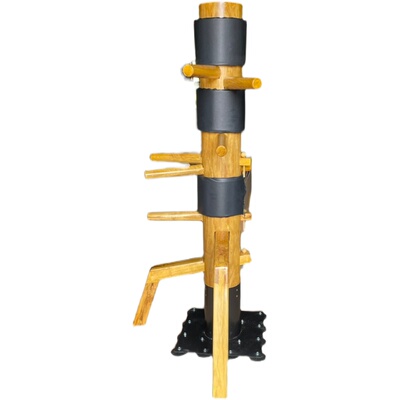 整木咏春拳木人桩 家用立式父子桩 叶问练武打桩一体木樁厂家直销