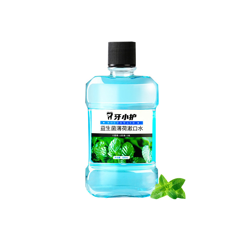 牙小护薄荷益生菌漱口水清新口气男女清洁口腔护理除口臭便携300g
