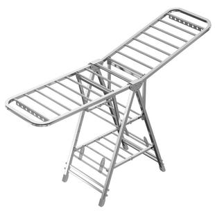 晾衣架阳台家用折叠落地式翼型不锈钢挂衣杆婴儿凉衣服晒被子神器