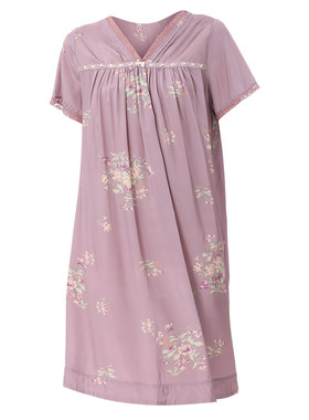 夏季女丝丽绸印花薄款家居服套装