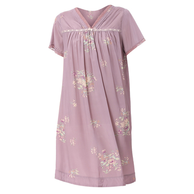 夏季女丝丽绸印花薄款家居服套装