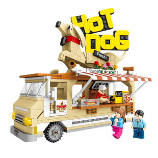 拼装哲高城市工程系列积木儿童益智力男孩子玩具车小颗粒拼图模型