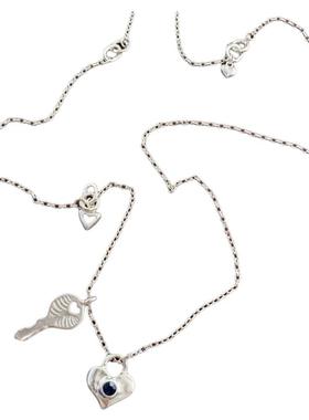 韩国小众设计手工制作简约爱心钥匙吊坠项链女轻奢气质显白锁骨链