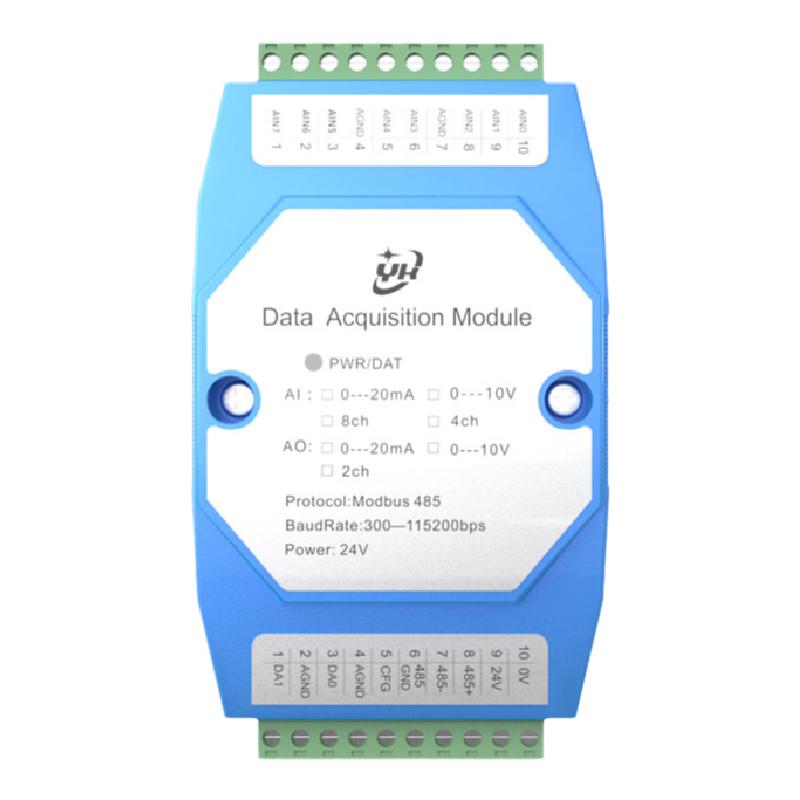 有控4-20ma模拟量采集模块输入输出转RS485网口Modbus tcp主从站