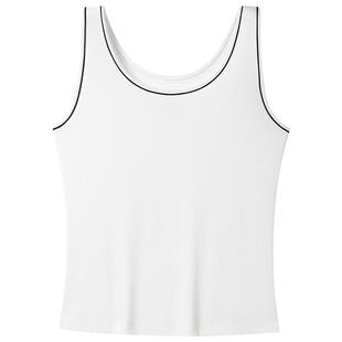 SCHIESSER舒雅女士粘纤针织罗纹弹力圆领贴身打底大码内衣背心