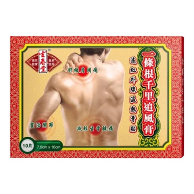 官方直供 生春堂一条根千里追风膏布7.5X10cm细片装10片跌打扭伤