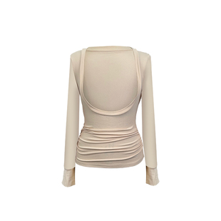 Babes【珍珠奶茶】大码纯欲风罩衫波点抹胸上衣半身裙三件套秋冬