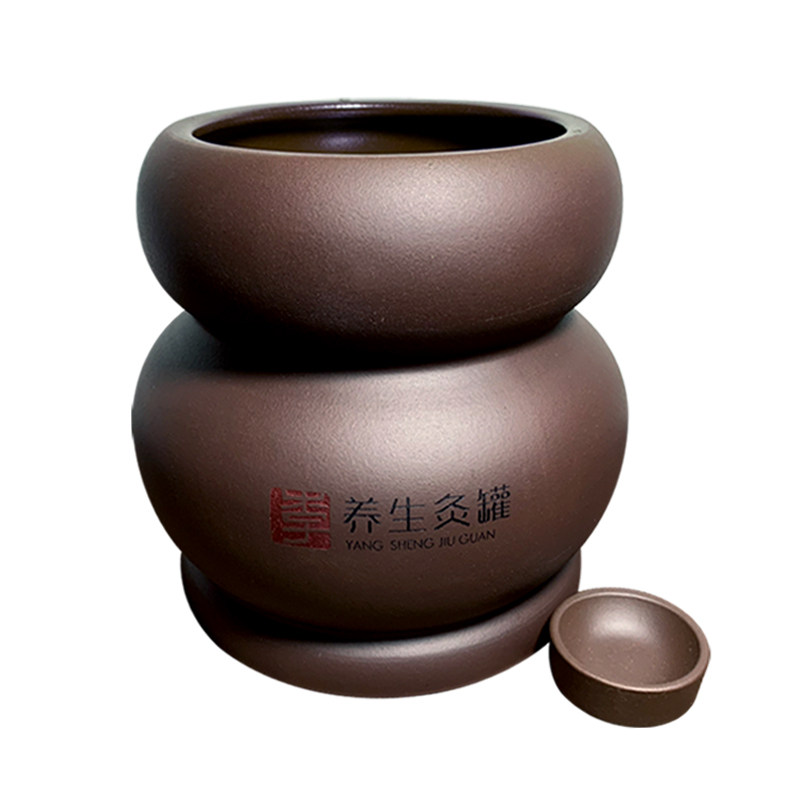 砭艾灸罐按摩紫砂温灸能量罐美容暖宫大罐脐疗驱寒湿身体经络罐
