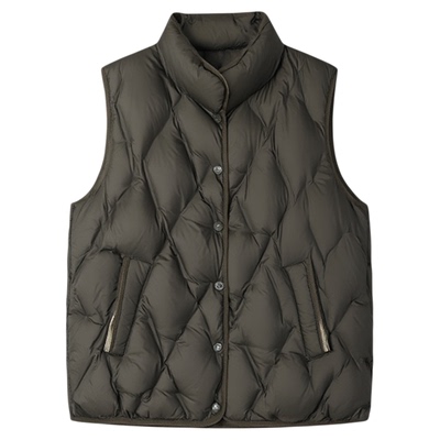 齐黛中年妈妈羽绒服马甲女2025冬新款加厚马夹保暖百搭90绒短外套