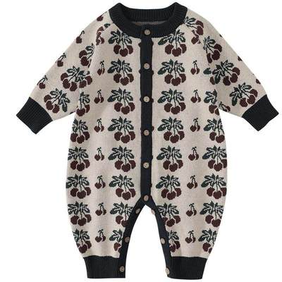 巴厘小猪宝宝秋冬季针织连体衣