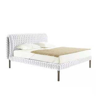 写意空间布艺床1.8米软包双人床设计师现代简约轻法式主卧婚床