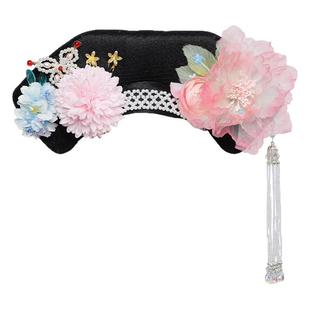 儿童格格旗头假发清满族发型头花古装宫廷造型古风假发头饰组合