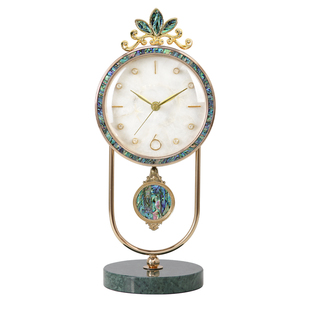 轻奢座钟客厅家用钟表时尚静音摆钟台式现代时钟创意欧式台钟摆件