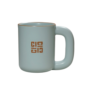 汝窑大慈大杯办公杯茶杯陶瓷大容量复古杯子天青色送父亲生日礼物