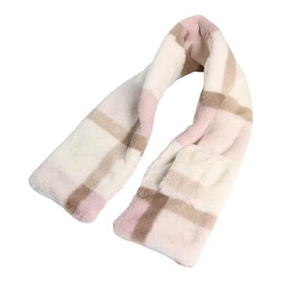 日单秋冬仿兔毛羽丝绒保暖围巾女