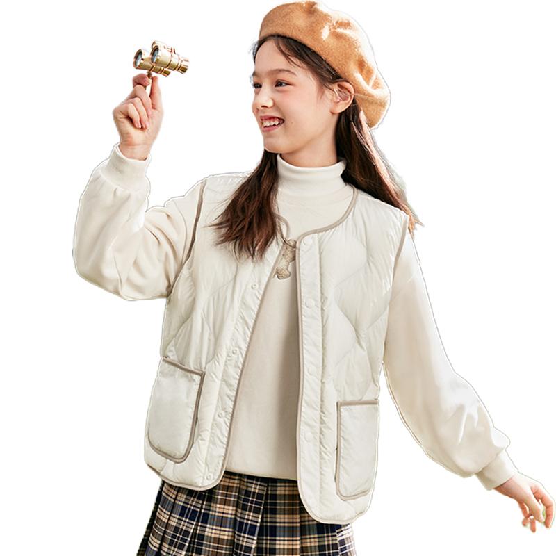 巴拉巴拉儿童羽绒马甲男童女童外穿背心秋冬季新款中大童宝宝马夹