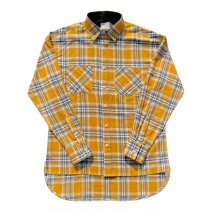 明亮叔出品4th第四季黄格子长袖衬衫高街叠穿外搭打底衫春秋上新