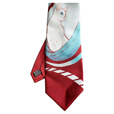 平圆方中桑蚕丝商务休闲猫咪领带