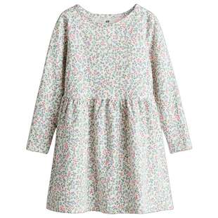 HM童装儿童女童裙子春季森系田园风印花圆领连衣裙保暖1245392