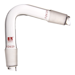 三爱思 牛角管A73 弯形接收管 抽气接管导管 磨口二口连接管 口尾接管 蒸馏弯头 分馏头 高硼硅 实验室器材