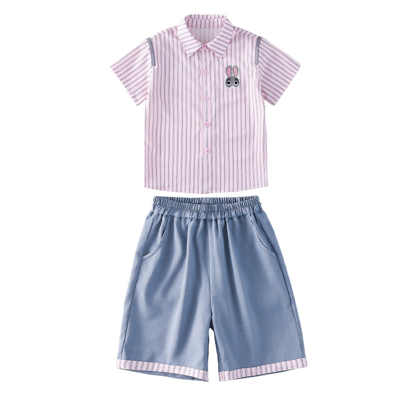 六一儿童套装夏季男女学院风服装短袖衬衫毕业演出班服幼儿园校服