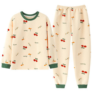 空气棉睡衣女秋冬季加厚保暖纯棉夹层2025新款大码套头家居服套装