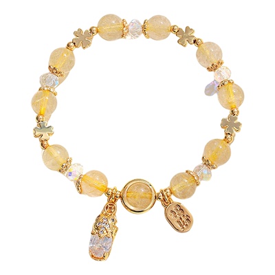 【杭州灵隐官方】黄水晶招财手链