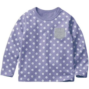 春秋季中大童纯棉T恤男童圆领长袖衫女童全棉休闲体恤衫宝宝上衣