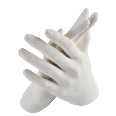 初蓝手模克隆粉石膏情侣手足印泥