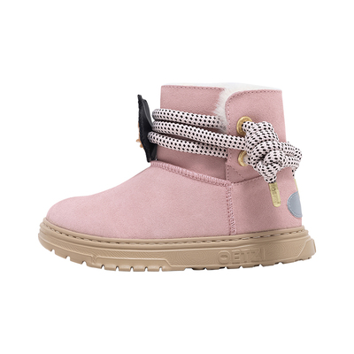 OETZI女童雪地靴中大童冬季加绒加厚高帮鞋男童靴子皮毛一体厚底