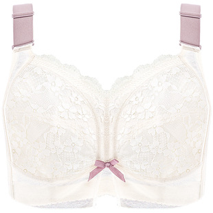 糖粒大胸显小文胸罩无钢圈内衣女薄款bra聚拢调整型大码全罩杯