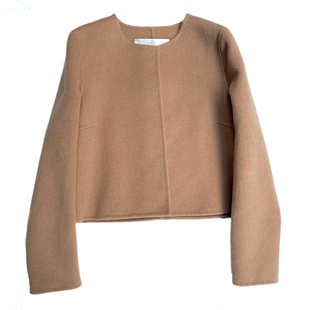 2024冬新款双面羊绒小上衣大衣短款羊毛呢外搭长袖一粒扣外套女款