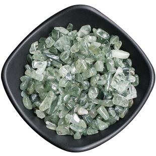 天然巴西绿幽灵水晶碎石聚宝盆招财摆件绿发灵原石造景供曼扎宝石