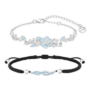 VIVIWELL山茶花事夜光手链 ins风森系轻奢百搭手饰情人节时尚手绳