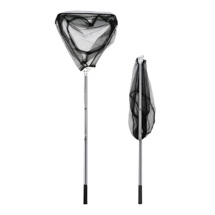 折叠抄网伸缩杆抄网竿不锈钢实心抄网捞鱼网抄网兜抄网杆套装渔具