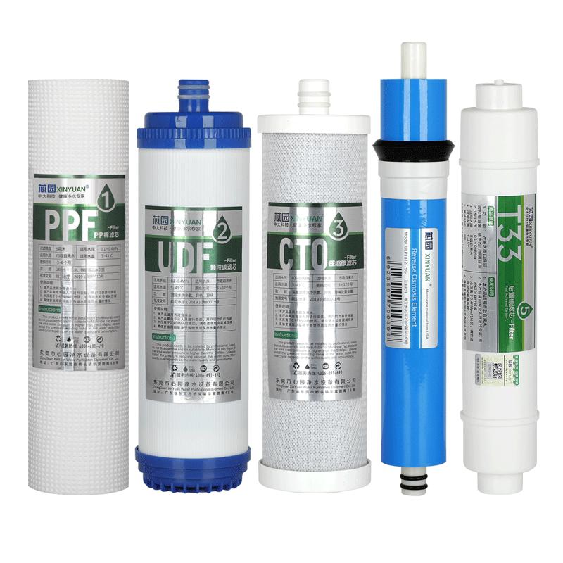 芯园适用沁园净水器滤芯RU RO185i/j/D/H 501b专用五级全套r701机