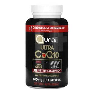 Qunol辅酶Q10软胶囊水脂双溶技术支持心脏健康呵护与活力帮助