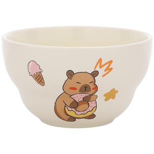 漂亮的饭碗卡皮巴拉餐具葫芦儿童碗卡通早餐碗陶瓷酸奶碗可爱汤碗