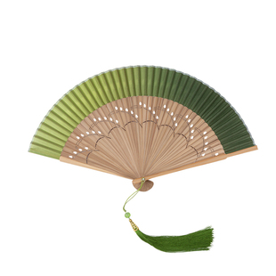 新中式旗袍折扇中国风女扇渐变色汉服扇子夏季便携折叠古风小扇子