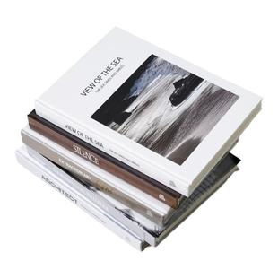 样板间真书外文装饰书籍酒店客厅书房玄关简约仿真杂志道具书摆件