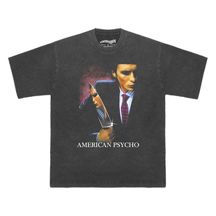 美国狂魔American Psycho精神人病人复古水洗纯棉短袖西格玛男T恤