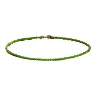 【绿野】翠佛堂和田玉碧玉项链小米珠项链choker链  配证书