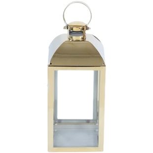 欧式INS简约不锈钢轻奢烛台摆件金色银色防风风灯浪漫家居装饰品