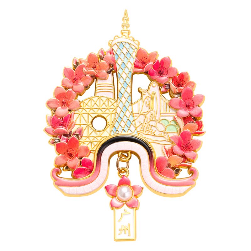 广州城市文创冰箱贴金属磁吸珠江夜游广州塔圣心大教堂旅游纪念品