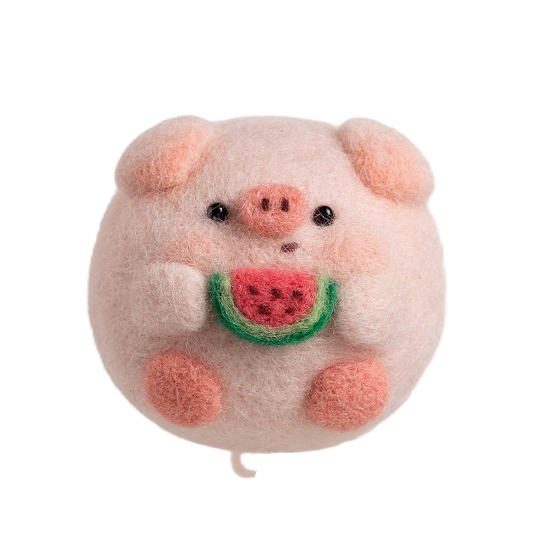 羊毛毡戳戳乐材料包手工diy情侣送礼物小猪企鹅玩偶挂件手作饰品