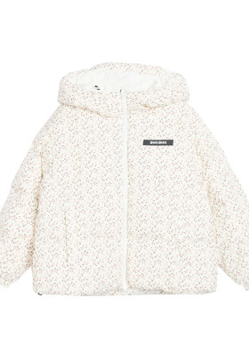 suntomorrow儿童羽绒服2025冬装新款女童白色印花休闲连帽外套潮