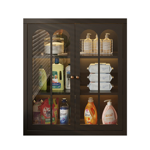 钢制阳台滚筒洗衣机置物柜落地夹缝带柜门储物柜收纳柜侧边柜子