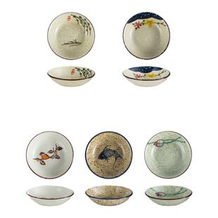 日式4寸陶瓷小碟子家用小号蘸料醋碟酱油碟精致烤肉菜小食碟迷你